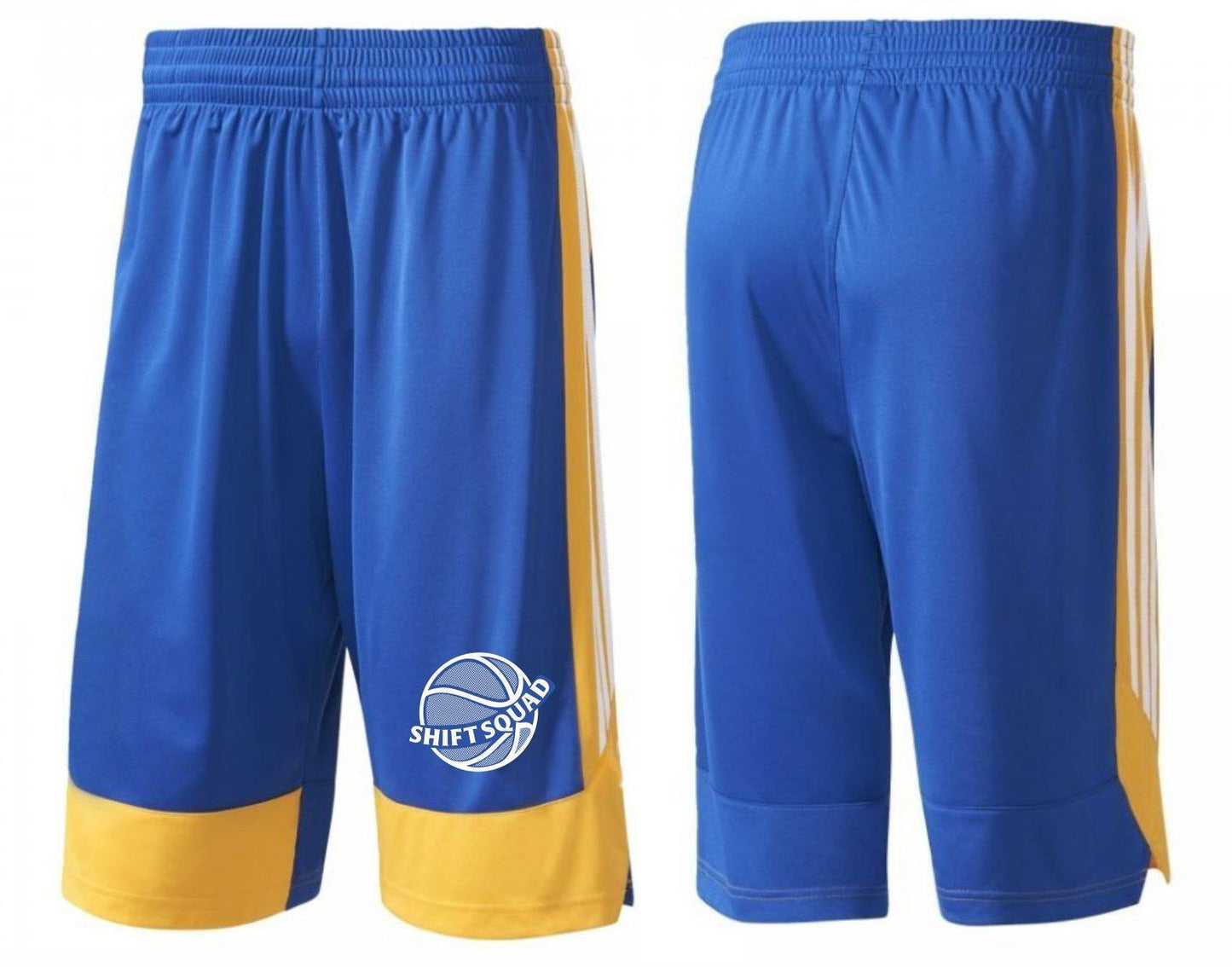Blue and Yellow Shiftsquad Men's basketball shorts Fall and Winter Line - Shiftsquad