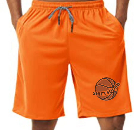 Orange Shiftsquad Men's basketball shorts Fall and Winter Line - Shiftsquad