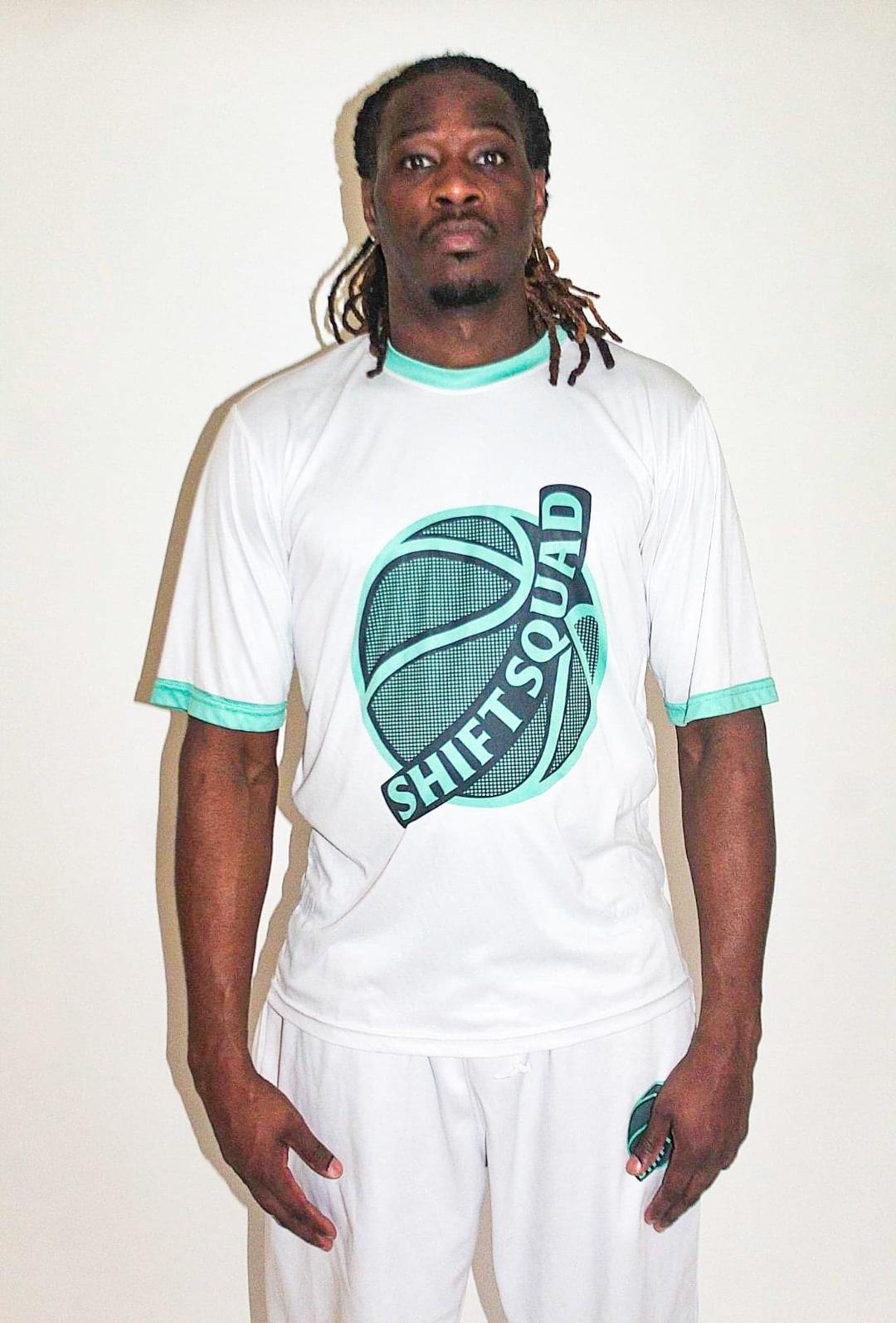 White and Turquoise Shiftsquad Sweatsuit - Shiftsquad