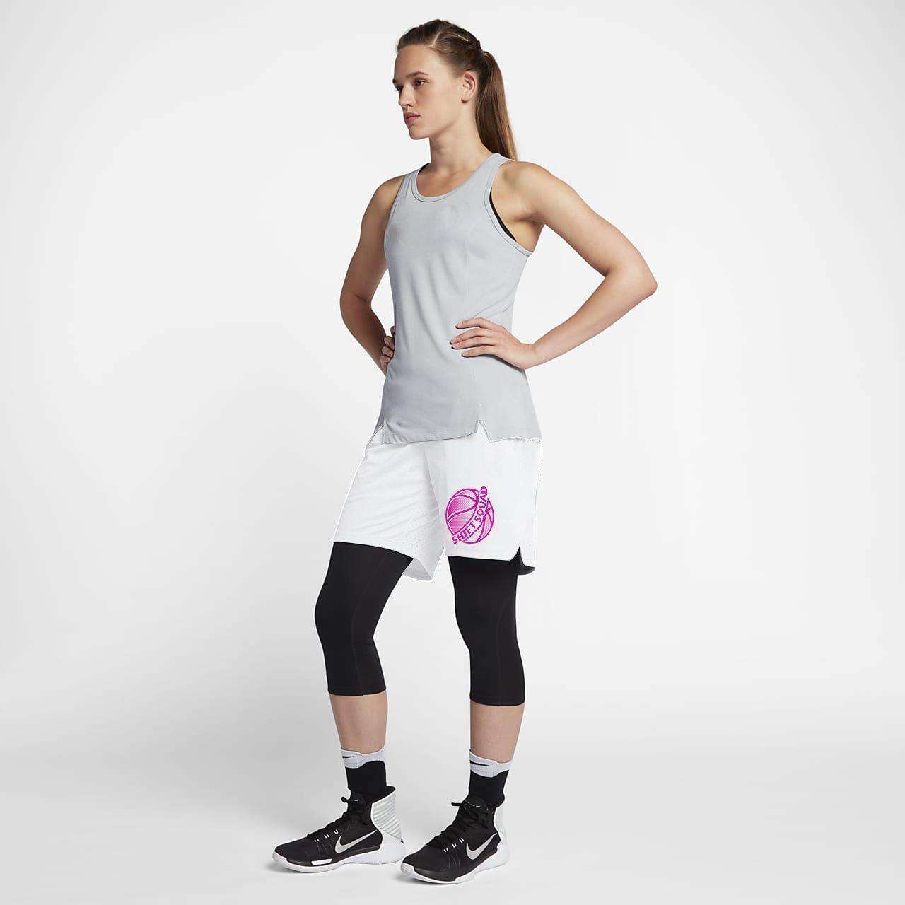 White and Pink Shiftsquad Women's basketball shorts - Shiftsquad