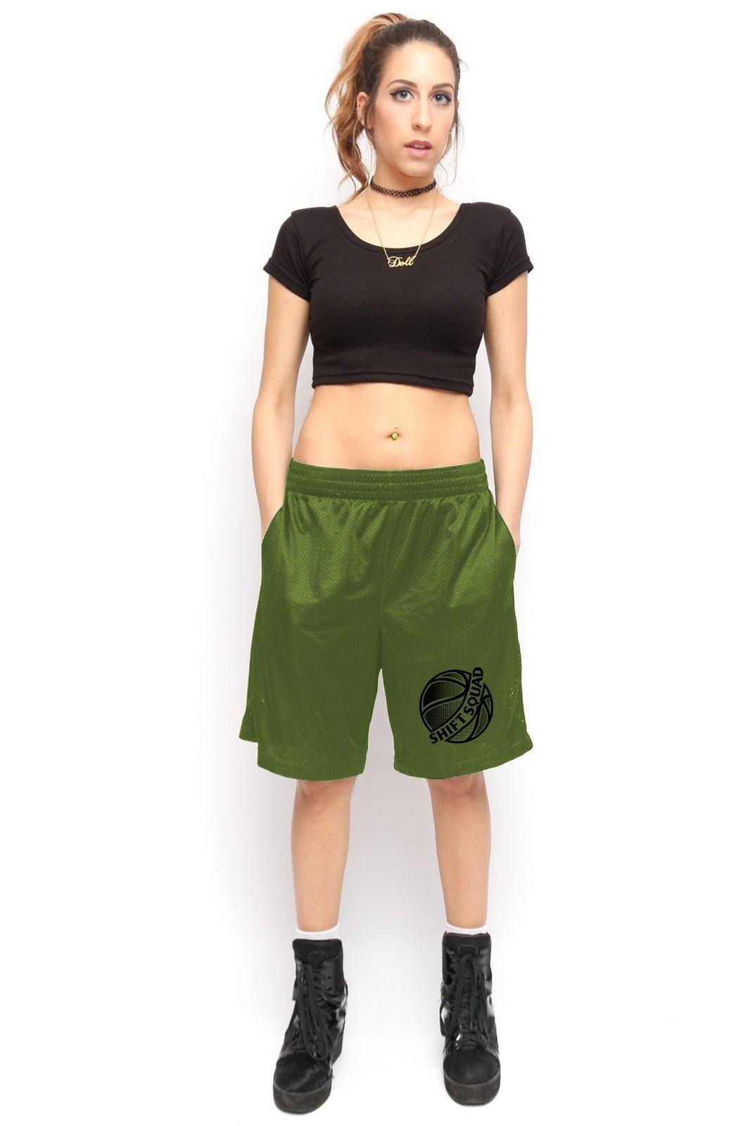 Chive and Black Shiftsquad Women's basketball shorts - Shiftsquad