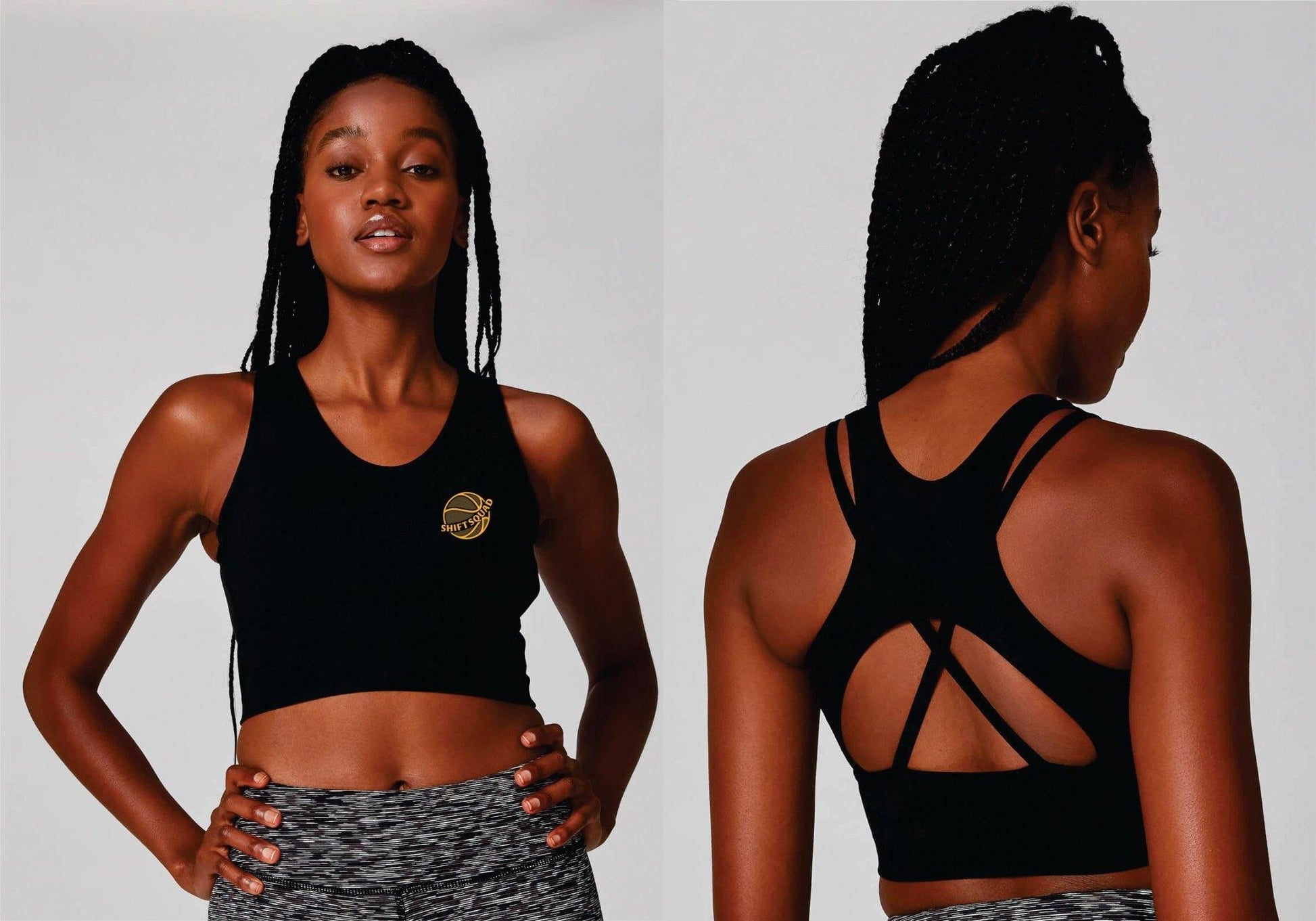 Black and Yellow Shiftsquad Women's Sports Bras - Shiftsquad