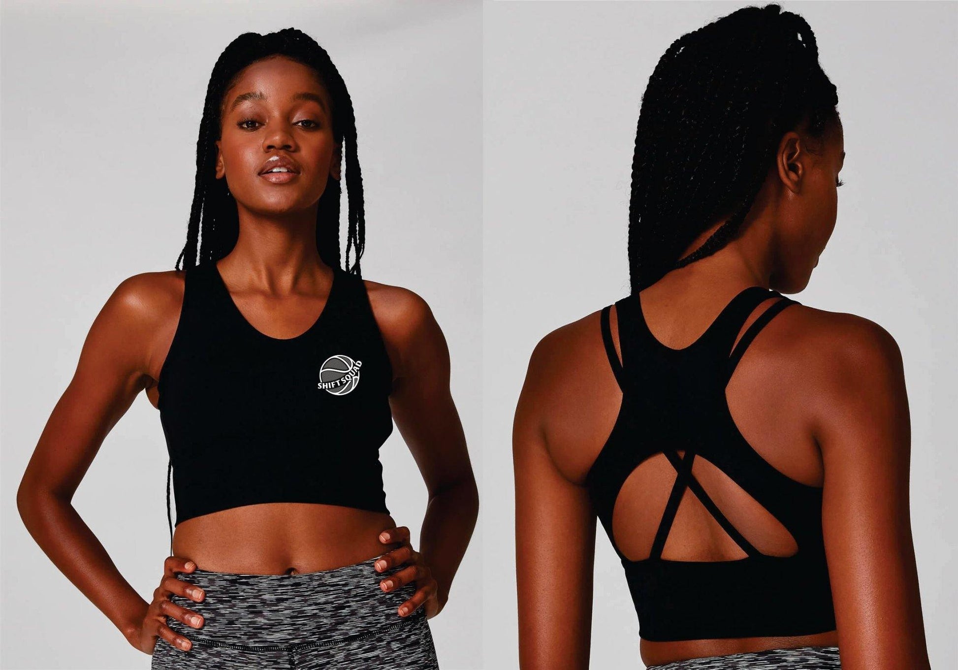 Black and White Shiftsquad Women's Sports Bras - Shiftsquad