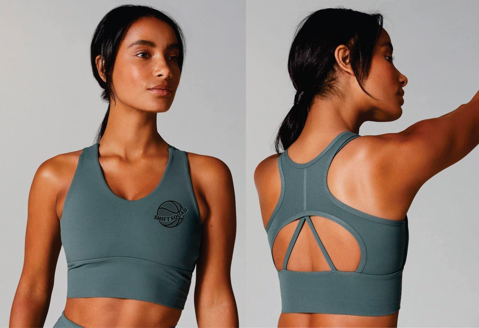 Grey and Black Shiftsquad Women's Sports Bras - Shiftsquad