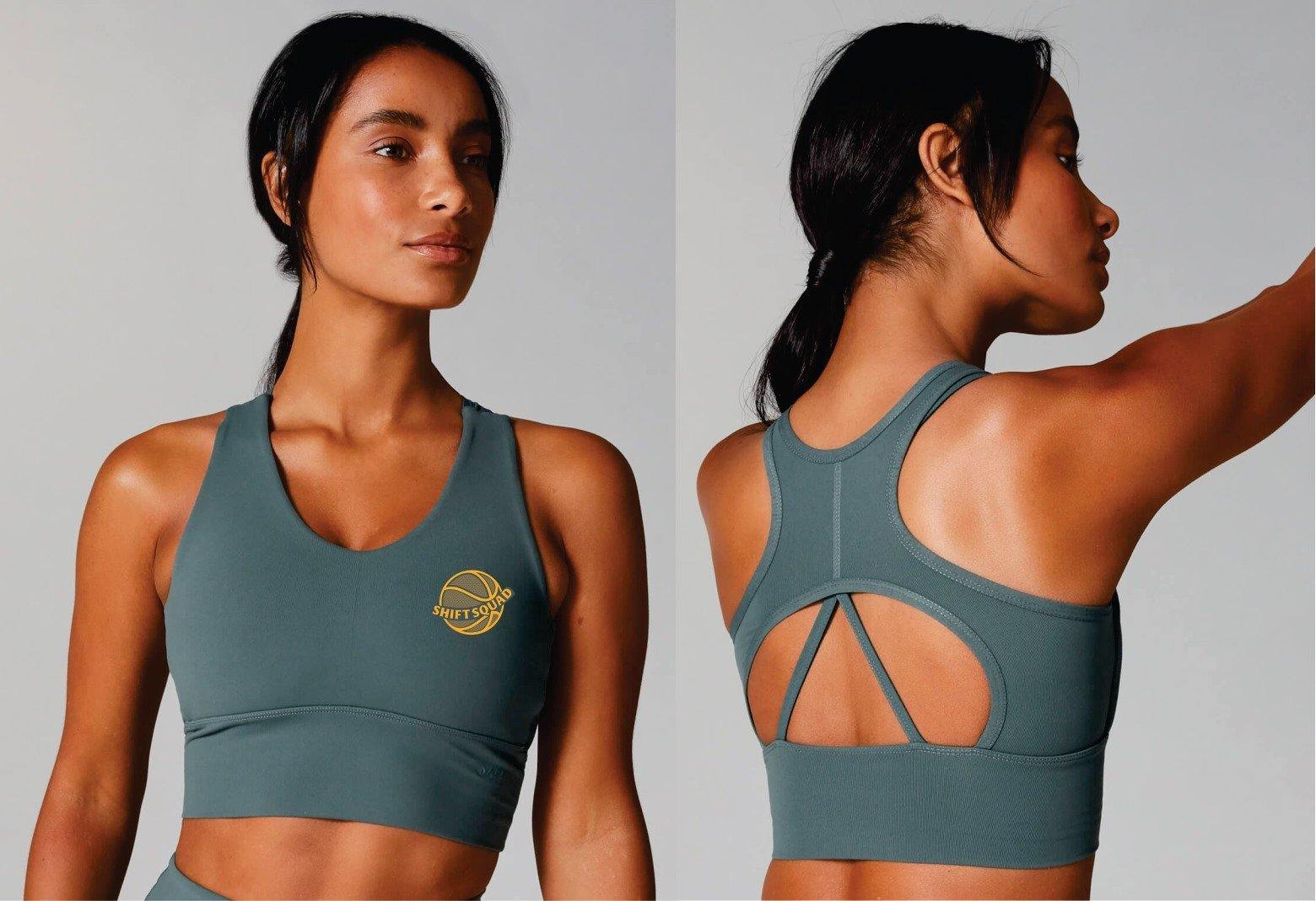 Grey and Yellow Shiftsquad Women's Sports Bras - Shiftsquad