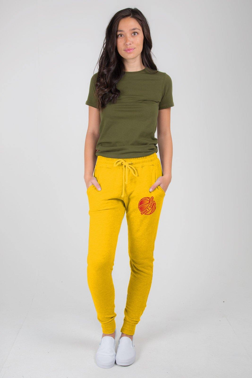 Yellow and Red Shiftsquad Women's Sweatpants Fall and Winter Line - Shiftsquad